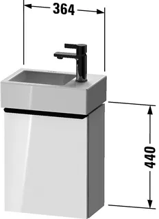 Duravit D-Neo WTU,Wdh,Tür:1,TA:RE,Gr:Dia.Schw 364x222x440mm,Weiß Matt,Dekor