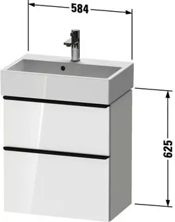Duravit D-Neo WTU,Ausz:1,Schubk:1,GR:Bronze G 584x372x625mm,Wandh,Graphit Matt,Dekor – Bild 2