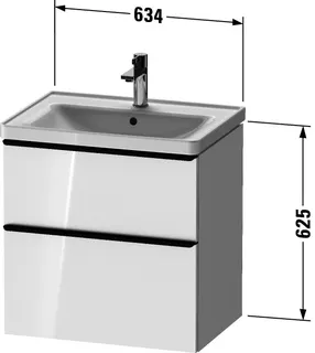 Duravit D-Neo WTU,Ausz:1,Schubk:1,GR:Dia.Schw 634x452x625mm,Wandh,Weiß Hochglanz,Dek. – Bild 2