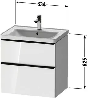 Duravit D-Neo WTU,Ausz:1,Schubk:1,GR:Dia.Schw 634x452x625mm,Wandh,Weiß Hochglanz,Dek. – Bild 3