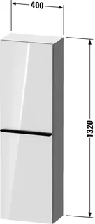 Duravit D-Neo HHS,Tür:1,TA:LI,Gr:Dia.schwarz 400x240x1320mm,Nussbaum Dunkel Matt,Dek – Bild 3