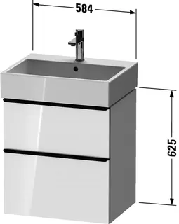 Duravit D-Neo WTU,Ausz:1,Schubk:1,GR:Chrom 584x442x625mm,Wandh,Graphit Matt,Dekor – Bild 3