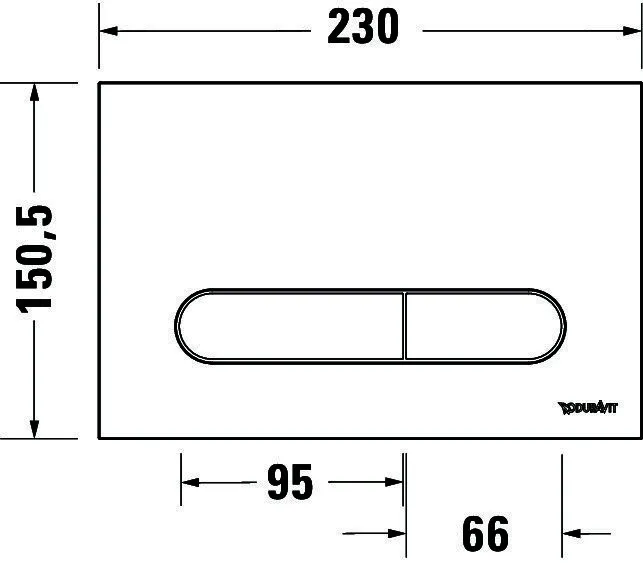 Duravit DuraSys Betät.-Pl.mech.f. WC Beta 100 Dual Flush,Aufgesetzt,Schwarz Matt