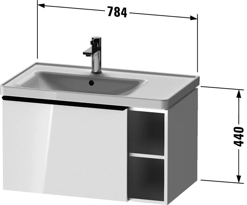 Duravit D-Neo WTU,Wdh,AZ:1,Fä.RE:2,Gr:Brnze G 784x452x440mm,Natur Eiche Matt,Dekor
