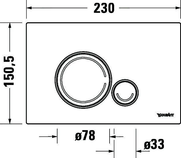 Duravit DuraSys Betät.-Pl.mech.f. WC Beta 120 Dual Flush,Aufgesetz,Weiß