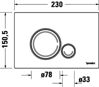 Duravit DuraSys Betät.-Pl.mech.f. WC Beta 120 Dual Flush,Aufgesetz,Weiß