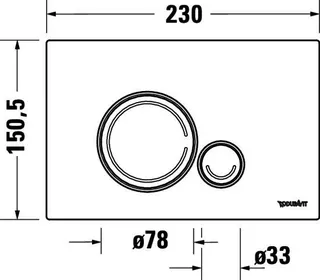 Duravit DuraSys Betät.-Pl.mech.f. WC Beta 120 Dual Flush,Aufgesetz,Weiß – Bild 3