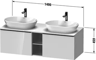 Duravit D-Neo,Kons-WTU,B,AZ:2,Fä:2,Gr:D.Schw. 1400x550x459mm,Wdh,Nussbaum Matt,Dekor – Bild 3