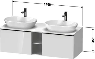 Duravit D-Neo,Kons-WTU,B,AZ:2,Fä:2,Gr:D.Schw. 1400x550x459mm,Wdh,Nussbaum Matt,Dekor – Bild 2