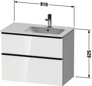 Duravit D-Neo WTU,Ausz:1,Schubk:1,GR:Dia.Schw 810x462x625mm,Wandh,Taupe Matt,Dekor – Bild 3