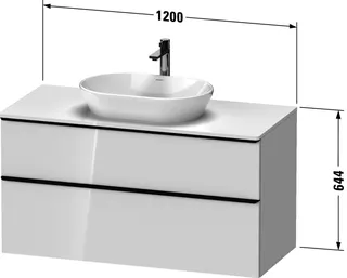 Duravit D-Neo,Kons-WTU,AZ:1,SBK:1,Gr:Dia Schw 1200x550x644mm,Wdh,Nussbaum Matt,Dekor – Bild 3