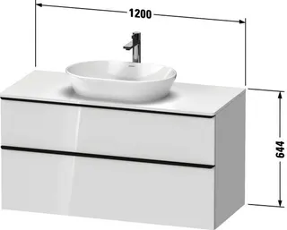 Duravit D-Neo,Kons-WTU,AZ:1,SBK:1,Gr:Dia Schw 1200x550x644mm,Wdh,Nussbaum Matt,Dekor – Bild 2