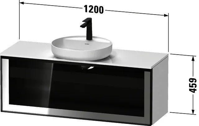 Duravit Vitrium Kons-WTU,Wdh,Asz:1,Grl.Graph. 1200x420x459mm,Eiche Schwarz Matt,Dekor