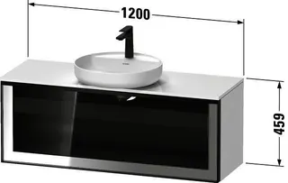 Duravit Vitrium Kons-WTU,Wdh,Asz:1,Grl.Graph. 1200x420x459mm,Eiche Schwarz Matt,Dekor