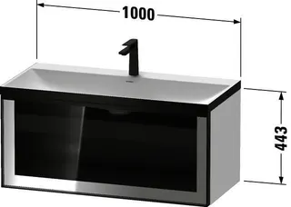 Duravit VT c-b Set,Wh,Ausz:1,o.HL,Grl:Graphit 1000x479x443mm,F:Parsol Grau,K:Graph.Mtt – Bild 3