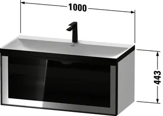Duravit VT c-b Set,Wh,Ausz:1,o.HL,Grl:Graphit 1000x479x443mm,F:Parsol Grau,K:Graph.Mtt – Bild 2