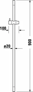 Duravit Brausestange 900 mm Edelstahl Gebürstet – Bild 4