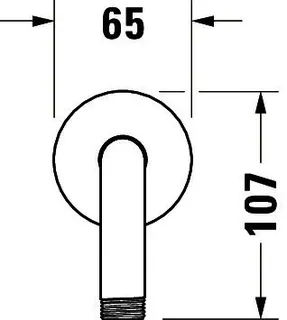 Duravit Brausearm L 410mm, Wandmontage Rosette Rund, Edelstahl Gebürstet – Bild 4
