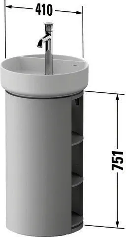 Duravit Wh Tu WTU bo Rd. 410x410x751 Wß Semt H MDF of Fä 3 Stl. Fü Wa 1 M Glojp