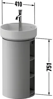 Duravit Wh Tu WTU bo Rd. 410x410x751 Wß Semt H MDF of Fä 3 Stl. Fü Wa 1 M Glojp