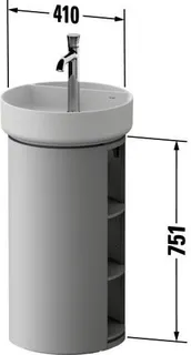 Duravit Wh Tu WTU bo Rd. 410x410x751 Wß Semt H MDF of Fä 3 Stl. Fü Wa 1 M Glojp – Bild 2