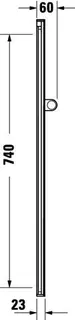 Duravit Brausestange 810 mm Chrom HG – Bild 3