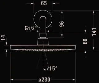 Duravit Kopfbrausenset Minus Flow, D230, Rund Brausearm 410mm, Chrom HG – Bild 5