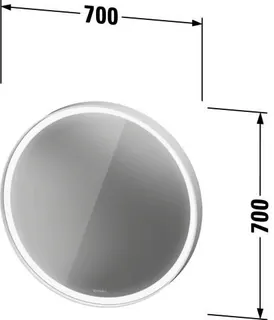 Duravit Vitrium Spiegel,Rund,Sensor Strg.IB, 700x700x67mm,m.Spieg-hzg,Graph.Alum.Matt – Bild 2