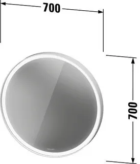 Duravit Vitrium Spiegel,Rund,Sensor Strg.IB, 700x700x67mm,m.Spieg-hzg,Graph.Alum.Matt – Bild 3