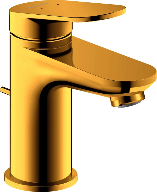 Duravit Wave Einhebel-Waschtisch-Mischer S mit Zugstange, Gold Poliert
