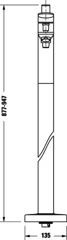 Duravit Wave Einh.-Wannenmischer,bodenst. Keramikmischsystem, Chrom HG