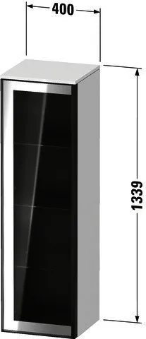 Duravit Vitrium,HHS,TA:RE,Eiche Schwarz Dekor 400x382x1339mm,FR:Parsolglas,Grl:Graphit