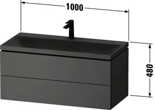 Duravit Vitrium c-shaped Set,Wdh,o.ÜL,m.HL, 1000x480x480mm,Schubk:2,Zimt Matt,Lack – Bild 2