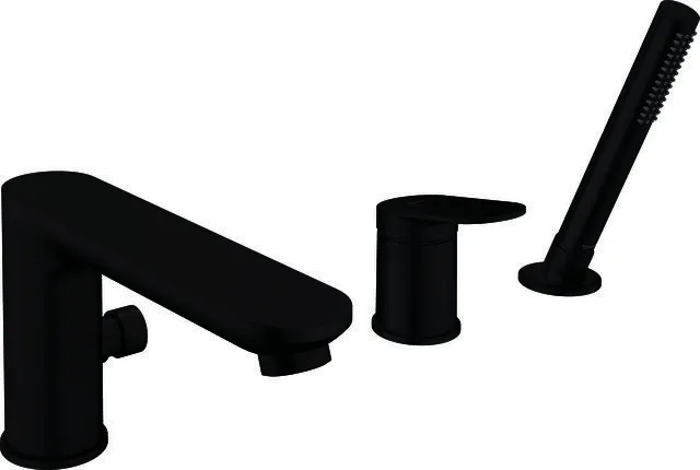 Duravit Wave 3-Loch Wannenarmatur Keramikmischsystem, Schwarz Matt