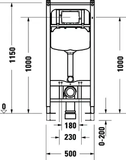 Duravit DuraSyst. für WWC, Basic,Trockenbau Höhe 1150,Spülbed.mechanisch Vorne