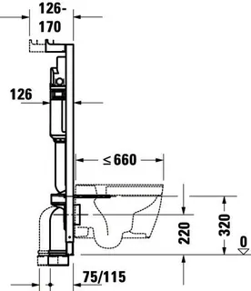 Duravit DuraSyst. für WWC, Basic,Trockenbau Höhe 1150,Spülbed.mechanisch Vorne – Bild 4
