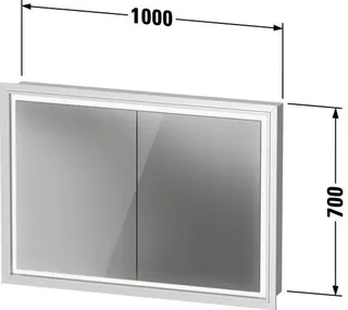 Duravit L-Cube SPS 1000x155x700mm, Türanschlag: L/R, Weiß – Bild 3