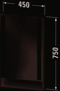 Duravit Qatego Spiegel,mit Beleuchtung,Wdhg, Wandmontage 450x65x750mm,Graphit Matt – Bild 2
