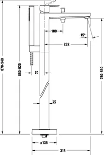 Duravit Manhattan Einh-Wannenmischer bodenst. Keramikmischsystem, Chrom HG – Bild 4