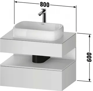 Duravit QA Kons-WTU,Wdh,800x550x600mm,1 Ausz. Weiß Matt, Ni:Natur Eiche Matt,Dekor – Bild 2