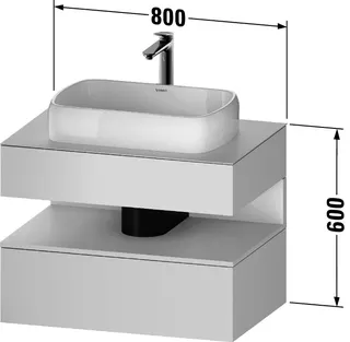 Duravit QA Kons-WTU,Wdh,800x550x600mm,1 Ausz. Weiß Matt, Ni:Natur Eiche Matt,Dekor – Bild 3