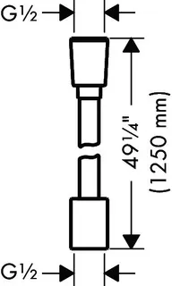 Hansgrohe Textilbrauseschlauch Axor 1250mm mit konischer/zylindrischer Mutter BBC – Bild 3