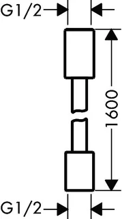 Hansgrohe Textilbrauseschlauch Axor 1600mm mit zylindrischen Muttern BBR – Bild 2