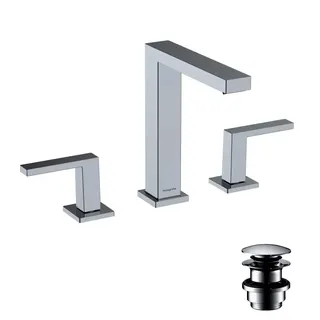 Hansgrohe 3-Loch WTA 150 Tecturis E mit Push-Open Ablaufgarnitur chrom – Bild 2