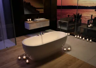 Hoesch Badewanne iSensi Oval 1700x750 Monolith mit Befüllung in Weiß – Bild 2