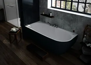 Hoesch Badewanne iSensi Eck 1700x750 Monolith li. Befüllung Weiß, BiColor Weiß-Grau