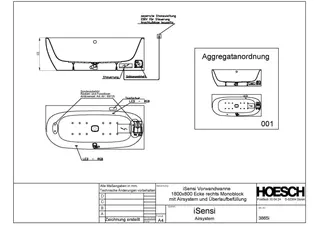 Hoesch WP iSensi Eck 1800x800 Monolith re. Befüllung Weiß, iSensi Syst., Motor rechts – Bild 2