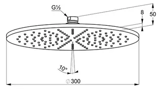 KLUDI A-QA Tellerkopfbrause 300 mm mattweiß – Bild 3
