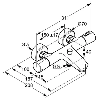 AP-TH. Wannenfüll-u. Brausearmatur DN 15 trend4YOU 2.0, mattschwarz – Bild 2