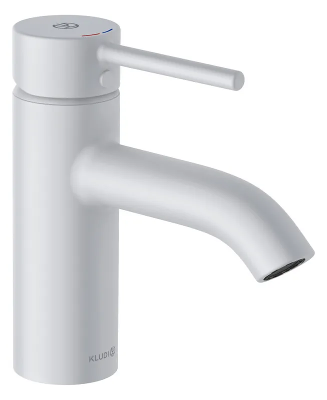 KLUDI BOZZ Waschtisch-EHM 75mm mit Push Open Ablaufventil mattweiß